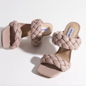 Steve Madden “Kenley” Braided Heel Sandals, Taupe – Size 8 (Fits 7.5)